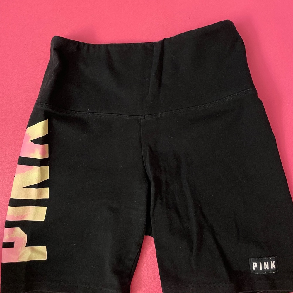 VS Pink Black Biker Shorts